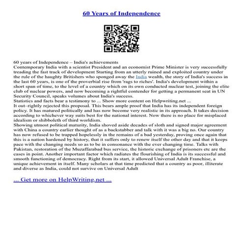 60 Years Of Independence | PDF