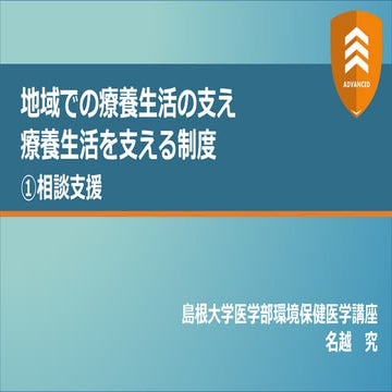 地域での療養生活の支え療養生活を支える制度 ①相談支援 【ADAVNCED2022】