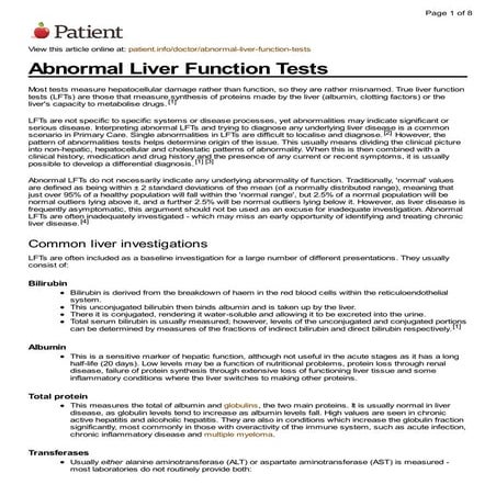 Abnormal liver function tests