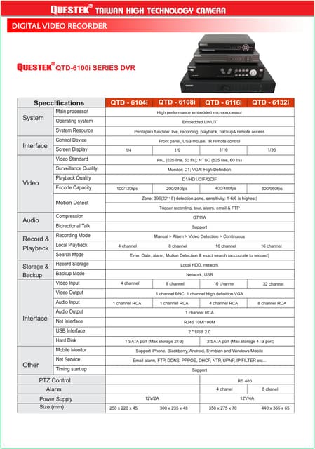 Brochua đầu ghi hình QTD-6100 Series