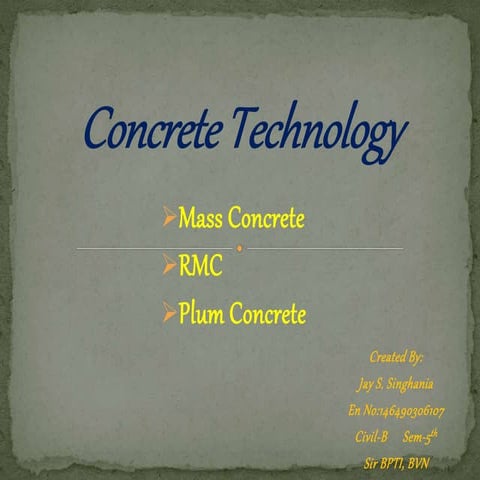 Mass Concrete, RMC, Plum Concrete