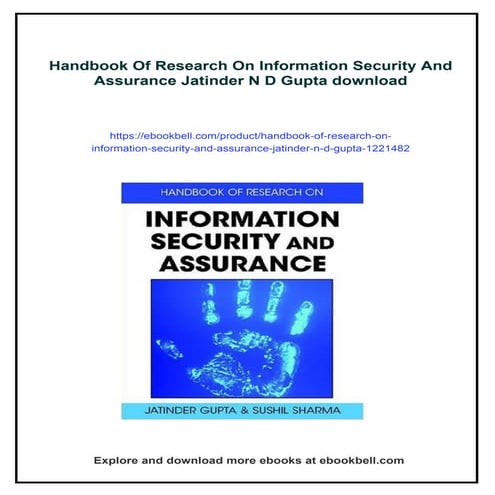 Handbook Of Research On Information Security And Assurance Jatinder N D Gupta