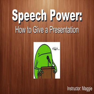 Public Speaking PPT 'Speech Power'
