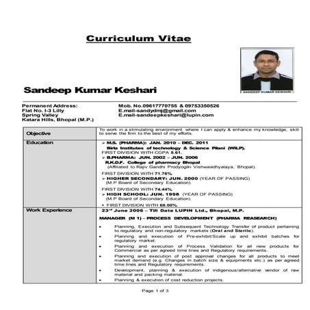 Curriculum Vitae Final Sandeep