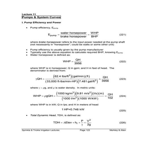 pump system and curves | PDF