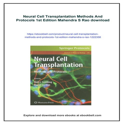 Neural Cell Transplantation Methods And Protocols 1st Edition Mahendra ...