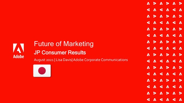 The Future of Marketing Survey - JP Consumer Results 