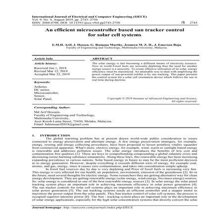 Vision based solar tracking system for efficient energy harvesting | PDF