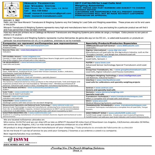 Monarch Transducers 2017 LOAD CELL CATALOG 01-01-17 (Autosaved) | PDF