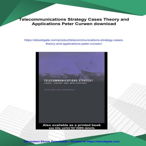 Telecommunications Strategy Cases Theory and Applications Peter Curwen ...