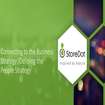 Connecting to the Business Strategy  & Defining the People Strategy