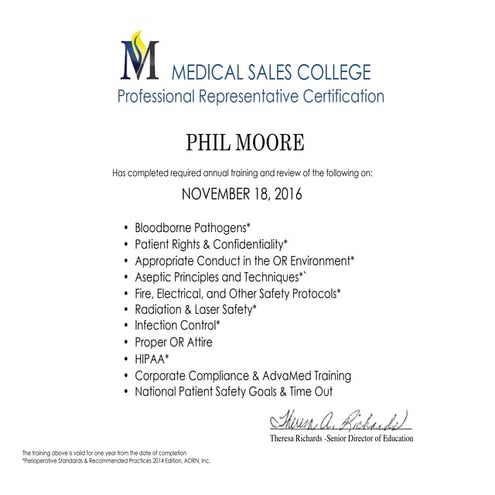 AVAMED cert | PDF