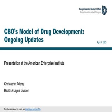 CBO's Model of Drug Development: Ongoing Updates