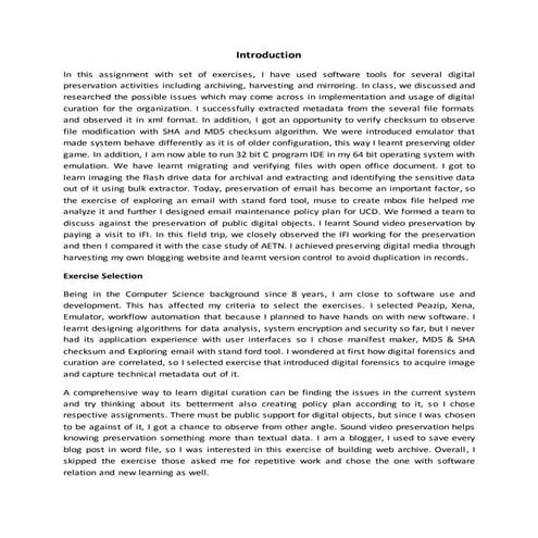 Exercises portfolio-Digital Curation Tools (IS40620)