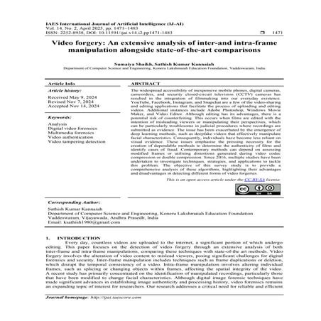 Video forgery: An extensive analysis of inter-and intra-frame manipulation al...