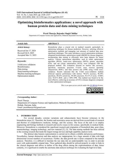 Optimizing bioinformatics applications: a novel approach with human protein d...