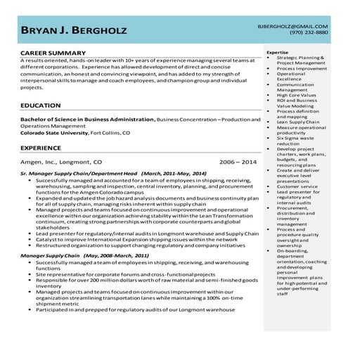 Bryan Bergholz resume Dec 2014 | DOCX