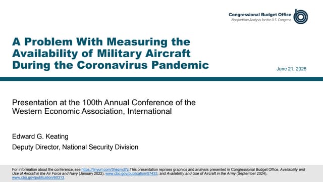 A Problem With Measuring the Availability of Military Aircraft During the Coronavirus Pandemic