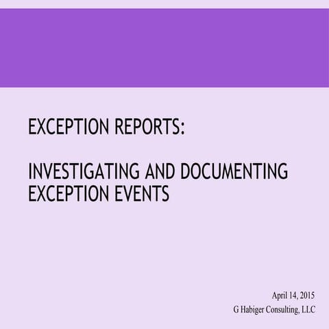 Exception Event Training | PPT