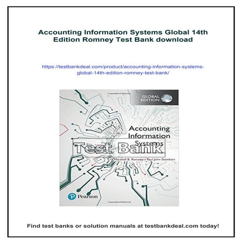 Accounting Information Systems Global 14th Edition Romney Test Bank | PDF