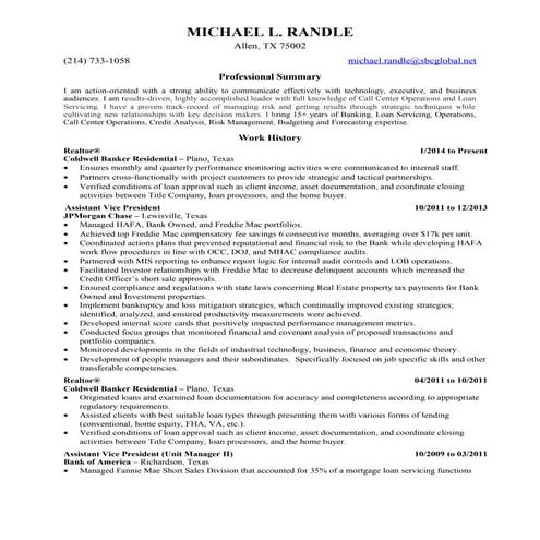 MICHAEL RANDLE RESUME