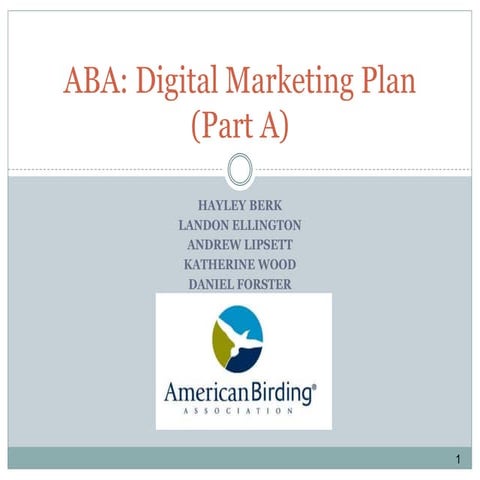 Digital Marketing Plan for American Birding Association