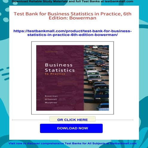 Test Bank for Business Statistics in Practice, 6th Edition: Bowerman | PDF