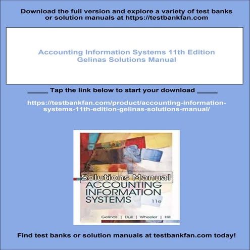 Accounting Information Systems 11th Edition Gelinas Solutions Manual | PDF
