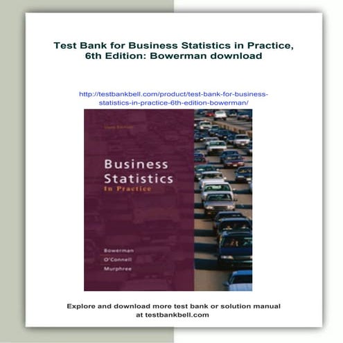 Test Bank for Business Statistics in Practice, 6th Edition: Bowerman | PDF
