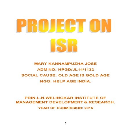 Project ISR - Mary HPDG-JL14-1132 