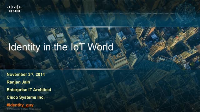 IDENTITY IN THE WORLD OF IOT