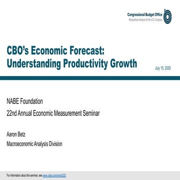 CBO's Economic Forecast: Understanding Productivity Growth