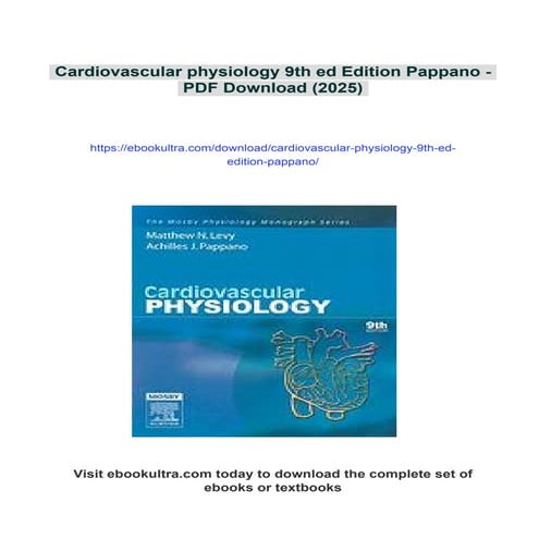 Cardiovascular physiology 9th ed Edition Pappano | PDF
