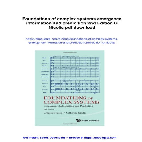 Foundations of complex systems emergence information and predicition 2nd Edit...