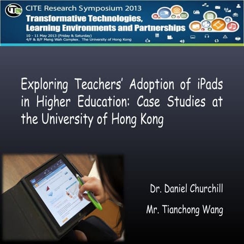 Exploring Teachers’ Adoption of iPads in Higher Education: Case Studies at th...