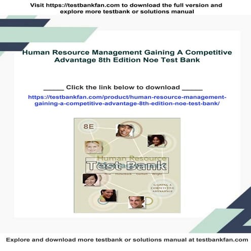 Human Resource Management Gaining A Competitive Advantage 8th Edition Noe Tes...
