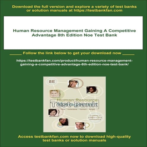 Human Resource Management Gaining A Competitive Advantage 8th Edition Noe Tes...