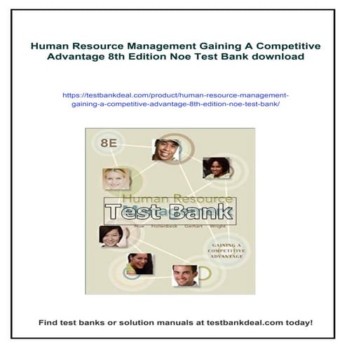 Human Resource Management Gaining A Competitive Advantage 8th Edition Noe Tes...
