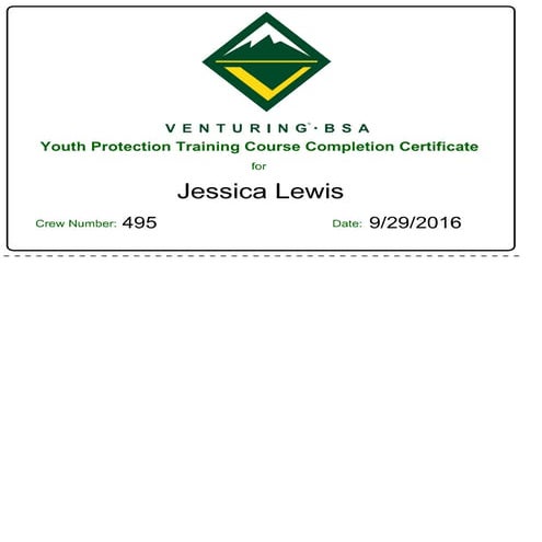 Protection Training Course Completion Certificate | PDF