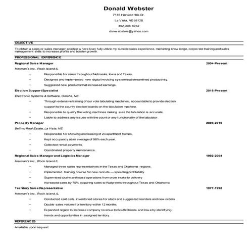 Donald Webster Resume | DOCX