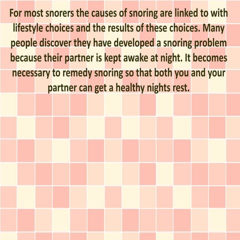 Snoring Often a Result of Bad Habits