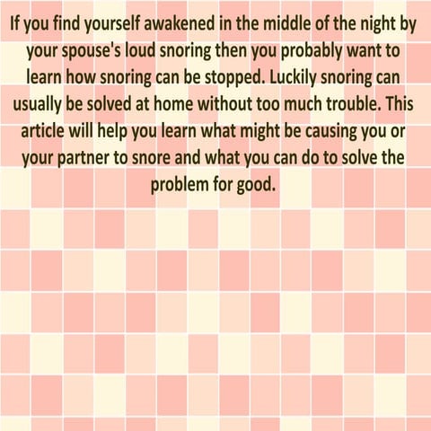 Snoring Home Remedies That Work