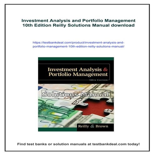 Investment Analysis and Portfolio Management 10th Edition Reilly Solutions Ma...