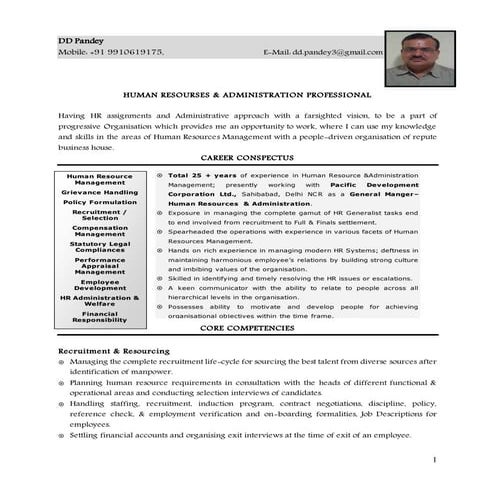 Sr. HR Professional  PDD