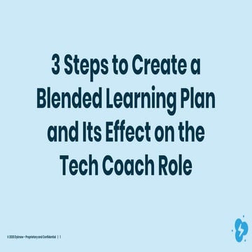 3 steps to create a blended learning plan and its effect on the tech coach role