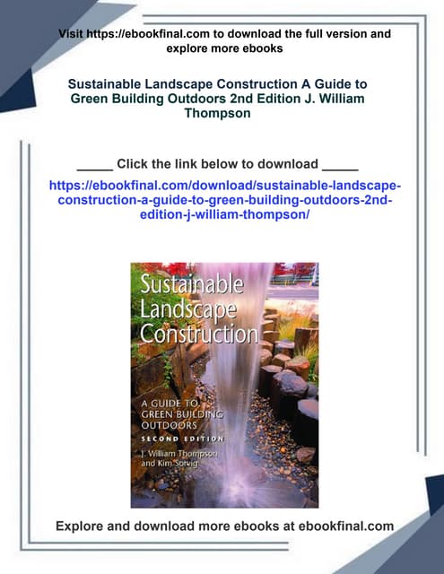 Sustainable Landscape Construction A Guide to Green Building Outdoors 2nd Edi...