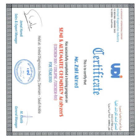 UDI certificate 2010 | PDF