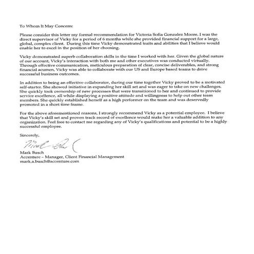 Letter of Recommendation - Victoria Sofia Gonzalez Moore