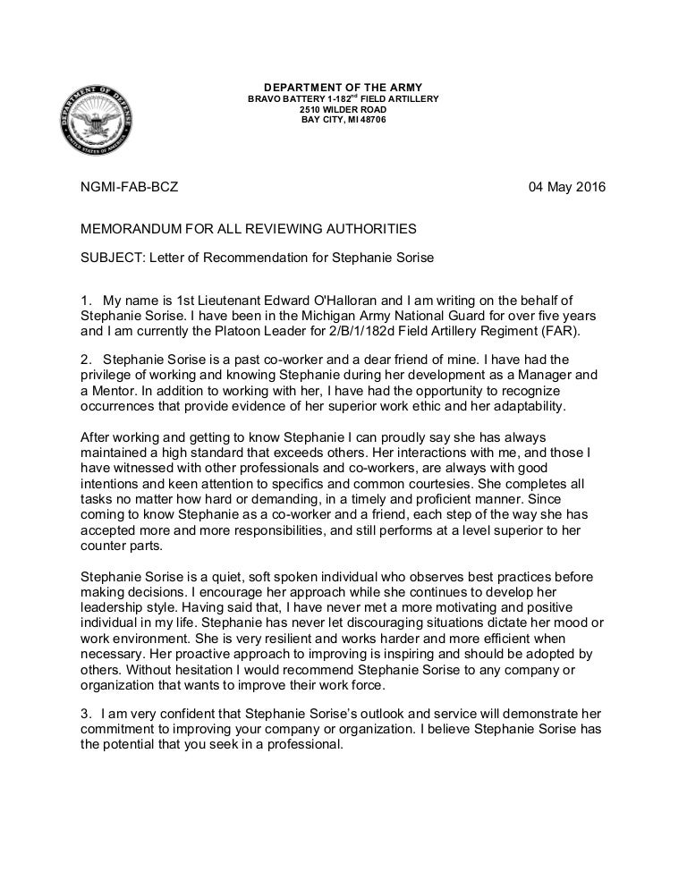 letter of recommendation 1 ocs letter of recommendation example