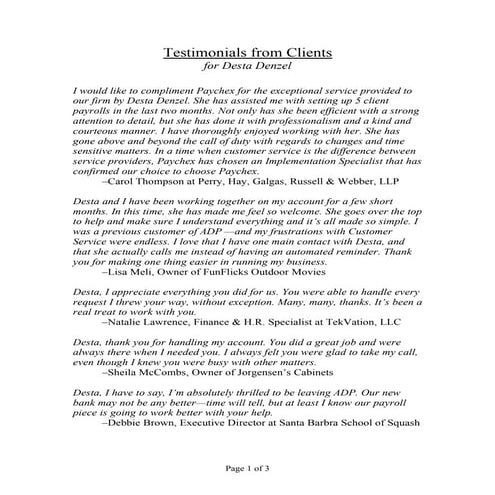 Testimonials | PDF